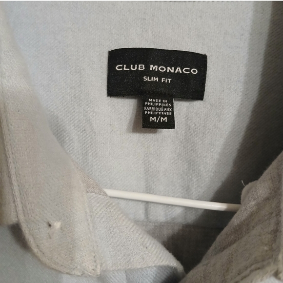 Club Monaco Cotton Button Up Men's Light Blue Shirt, Size Medium (M) - Picture 6 of 8
